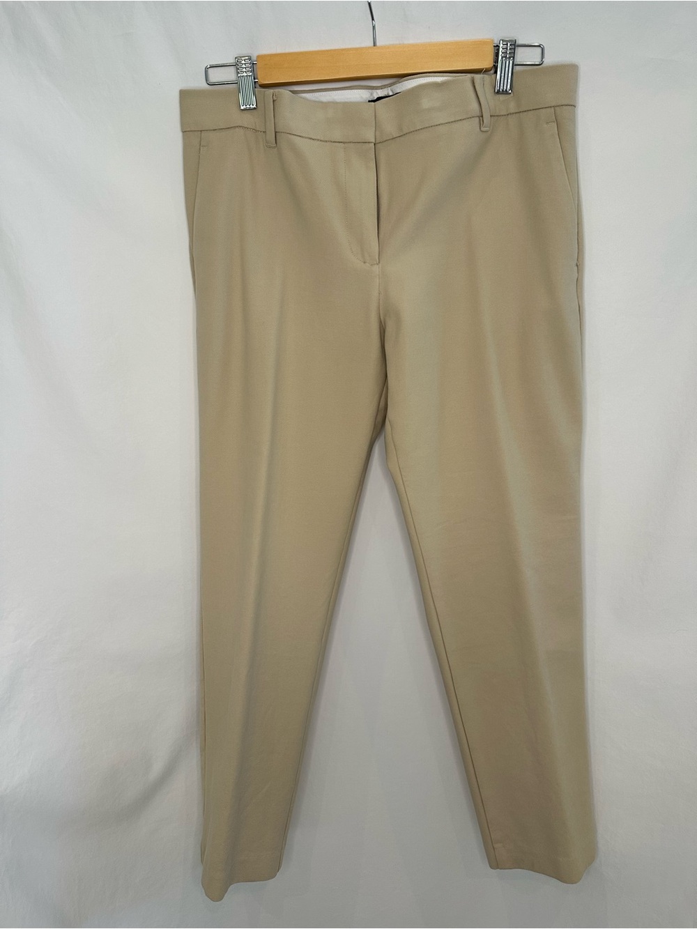 Ann Taylor Slim Tapered Dress Pants in Khaki